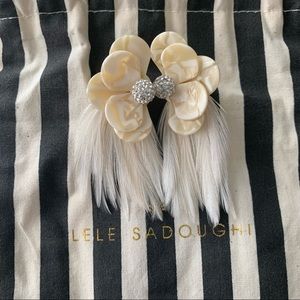 Lele Sadoughi Shearling Wren Earrings - NWOT, includes Lele pouch